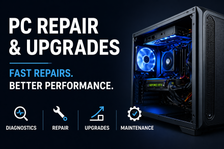 We help our customers keep their PCs running fast, reliable, and ready for everyday work or high-performance use. Whether your computer needs diagnostics, repairs, upgrades, or ongoing maintenance, our team can identify the issue and fix hardware problems